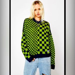 THE RAGGED PRIEST Checkered Oversized Sweater LIKE NEW
